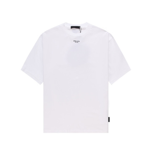 프라다 남성 크루넥 화이트 반팔티 - Prada Mens White Short sleeved Tshirts - pr547x