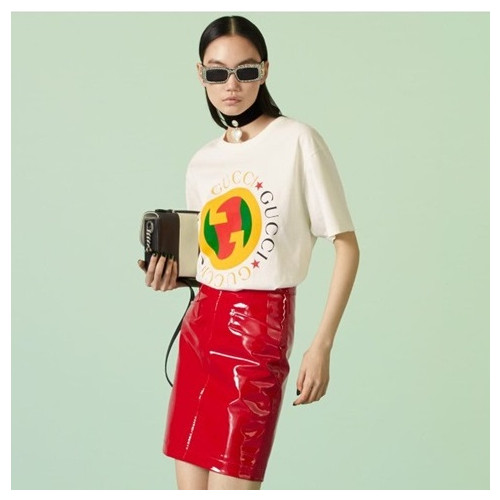 구찌 여성 화이트 크루넥 반팔티 - Gucci Womens White Short sleeved Tshirts - gu746x