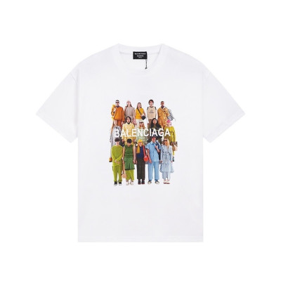 발렌시아가 남성 화이트 크루넥 반팔티 - Balenciaga Mens White Short sleeved Tshirts - ba461x