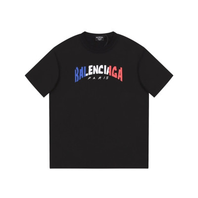 발렌시아가 남성 블랙 크루넥 반팔티 - Balenciaga Mens Black Short sleeved Tshirts - ba464x