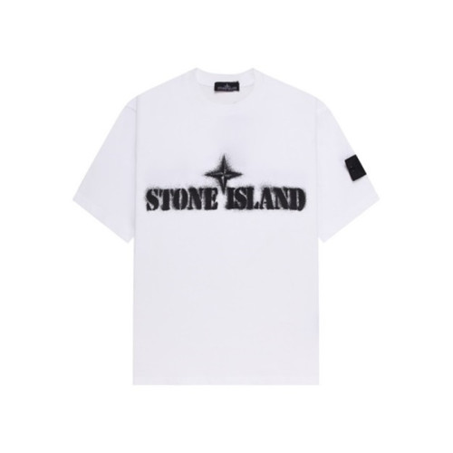 스톤아일랜드 남성 화이트 크루넥 반팔티 - Stone Island Mens White Tshirts - st77x