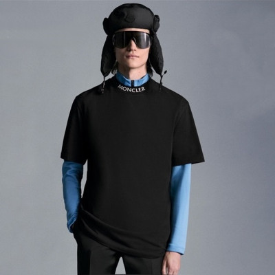 몽클레어 남성 블랙 크루넥 반팔티 - Moncler Mens Black Tshirts - mo137x