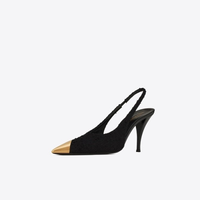 입생로랑 여성 블랙 슬링백 - Saint Laurent Womens Black Sandals - ysl391x