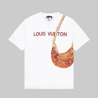 루이비통 남성 화이트 크루넥 반팔티 - Louis vuitton Mens White Short sleeved Tshirts - lv1367x