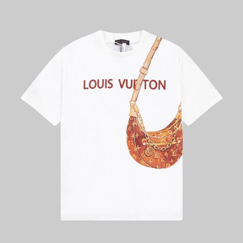 루이비통 남성 화이트 크루넥 반팔티 - Louis vuitton Mens White Short sleeved Tshirts - lv1367x