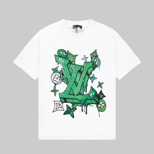 루이비통 남성 화이트 크루넥 반팔티 - Louis vuitton Mens White Short sleeved Tshirts - lv1369x