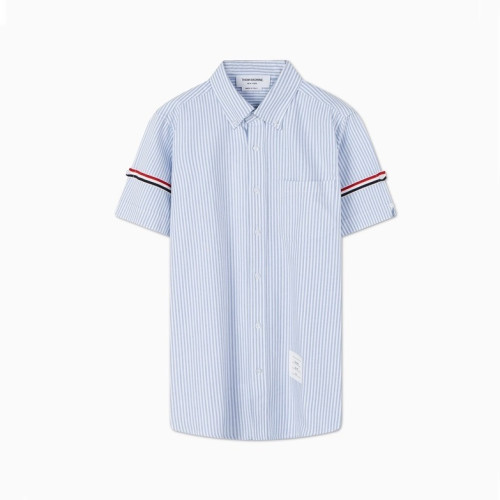 톰브라운 남성 블루 반팔 셔츠 - Thom Browne Mens Blue Half sleeved Shirts - to72x