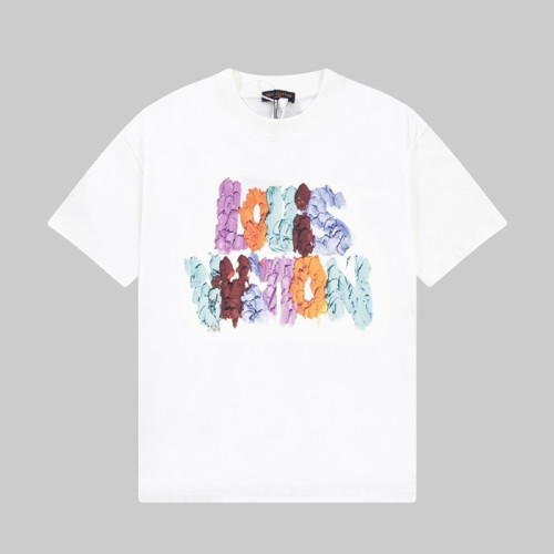 루이비통 남성 화이트 크루넥 반팔티 - Louis vuitton Mens White Short sleeved Tshirts - lv1425x