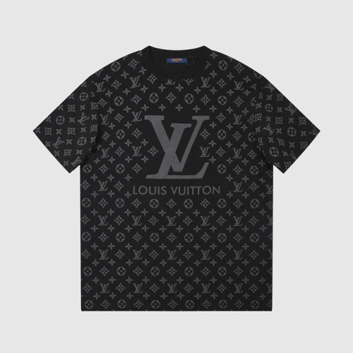 루이비통 남성 크루넥 블랙 반팔티 - Louis vuitton Mens Black Short Sleeved Tshirts - lv1450x