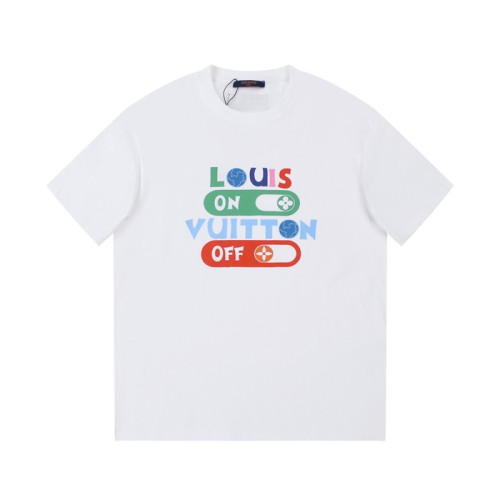 루이비통 남성 크루넥 화이트 반팔티 - Louis vuitton Mens White Short Sleeved Tshirts - lv1456x