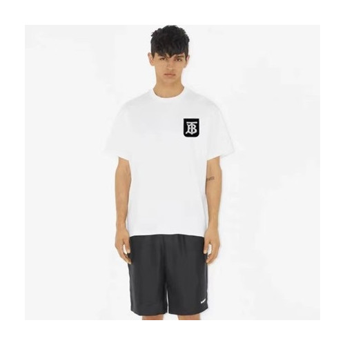 버버리 남/녀 화이트 반팔티 - Burberry Unisex White Short Sleeved Tshirts - bu202x
