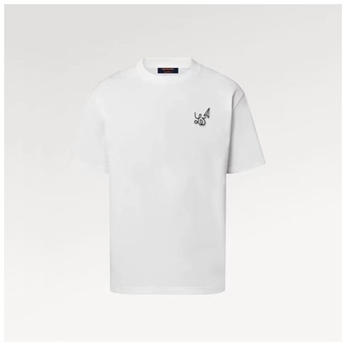 루이비통 남성 크루넥 화이트 반팔티 - Louis vuitton Mens White Short Sleeved Tshirts - lv1458x