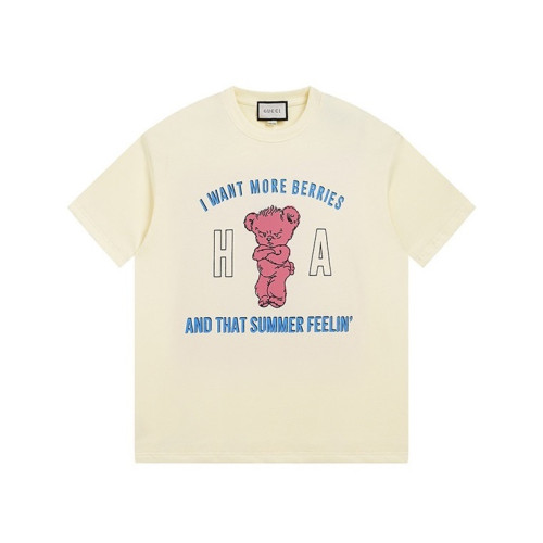 구찌 남/녀 아이보리 크루넥 반팔티 - Gucci Unisex Ivory Short sleeved Tshirts - gu793x