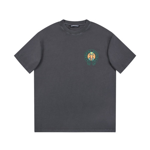 크롬하츠 남성 그레이 크루넥 반팔티 - Chrom Hearts Mens Gray Short sleeved Tshirts - ch172x