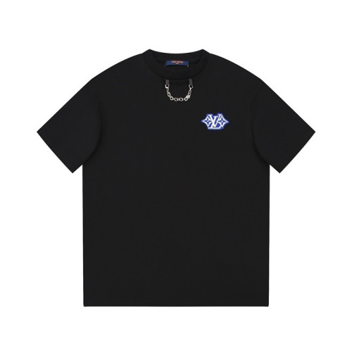 루이비통 남성 크루넥 블랙 반팔티 - Louis vuitton Mens Black Short sleeved Tshirts - lv1507x