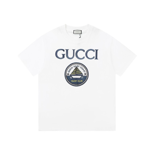 구찌 남/녀 화이트 크루넥 반팔티 - Gucci Unisex White Short sleeved Tshirts - gu863x