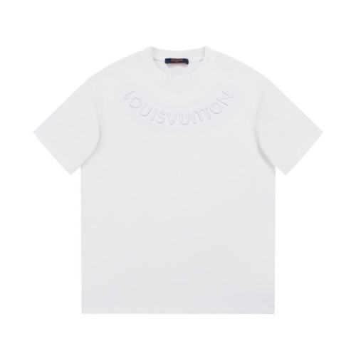 루이비통 남성 크루넥 화이트 반팔티 - Louis vuitton Mens White Short sleeved Tshirts - lv1591x