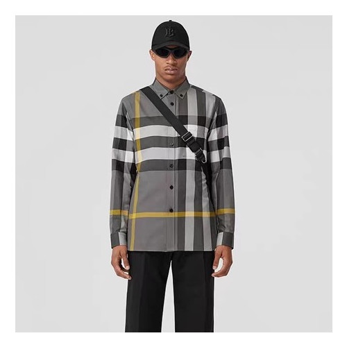 버버리 남성 그레이 셔츠 - Burberry Mens Gray Shirts - bu221x