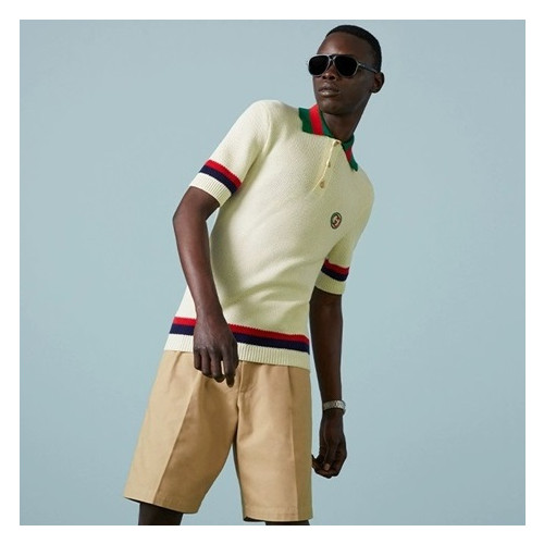 구찌 남/녀 아이보리 폴로 반팔티 - Gucci Unisex Ivory Short sleeved Tshirts - gu878x