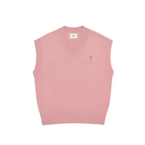 아미 남/녀 핑크 베스트 - Ami Unisex Pink Vest - am11x
