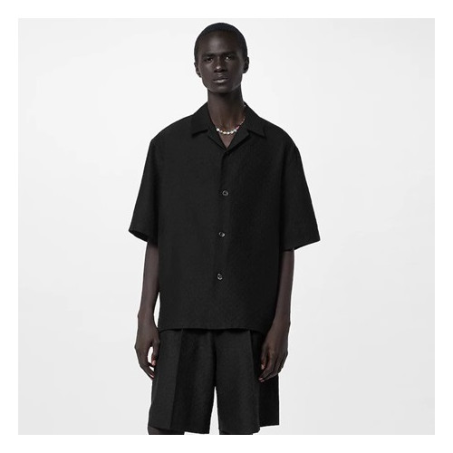 루이비통 남성 블랙 반팔 셔츠 - Louis vuitton Mens Black Shirts - lv1606x