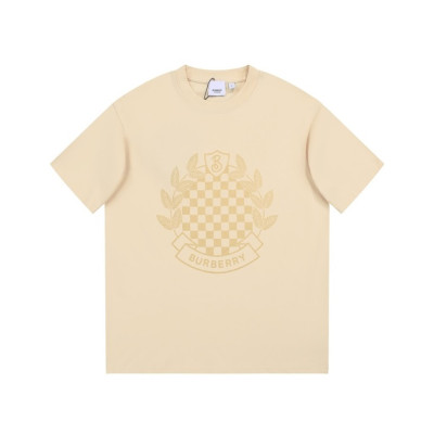 버버리 남성 아이보리 크루넥 반팔티 - Burberry Mens Ivory Short Sleeved Tshirts - bu234x