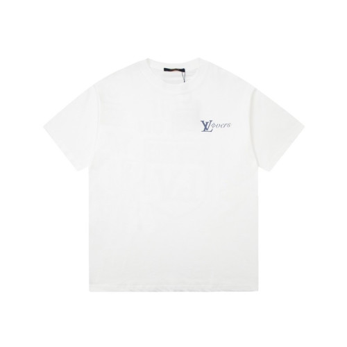 루이비통 남성 크루넥 화이트 반팔티 - Louis vuitton Mens White Short sleeved Tshirts - lv1615x