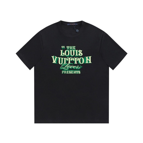 루이비통 남성 크루넥 블랙 반팔티 - Louis vuitton Mens Black Short sleeved Tshirts - lv1620x