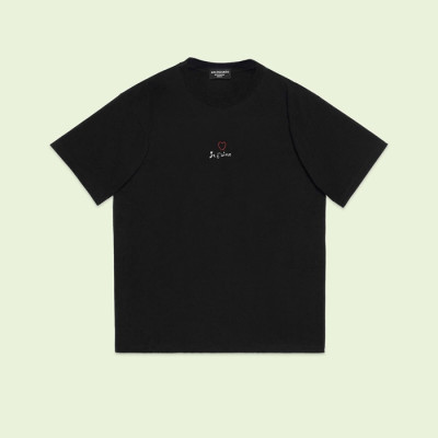 발렌시아가 남성 블랙 크루넥 반팔티 - Balenciaga Mens Black Short sleeved Tshirts - ba534x