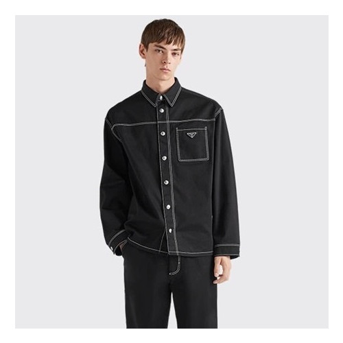 프라다 남성 모던 블랙 셔츠 - Prada Mens Black Tshirts - pr642x