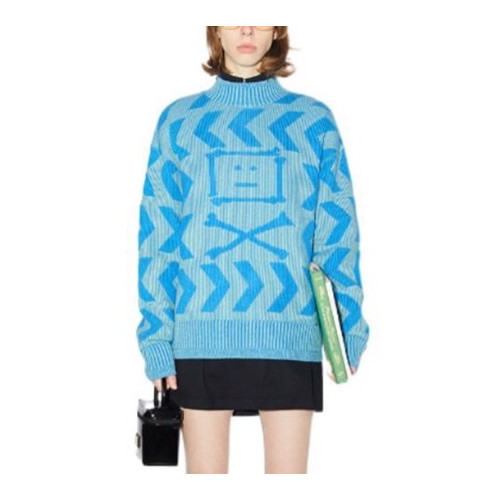 아크네 남/녀 크루넥 블루 니트 - Acne Unisex Blue Knits - ace216x