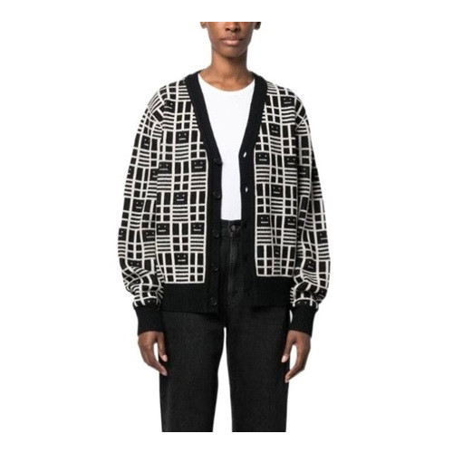 아크네 남/녀 브이넥 블랙 가디건 - Acne Unisex Black Cardigan - ace219x
