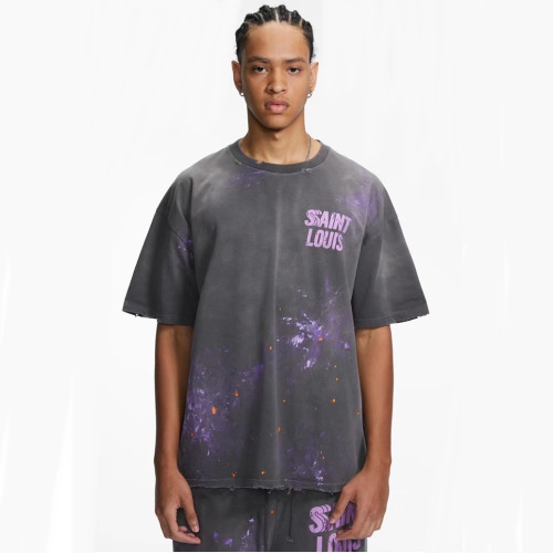 루이비통 남성 크루넥 그레이 반팔티 - Louis vuitton Mens Gray Short sleeved Tshirts - lv1680x