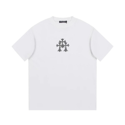 크롬하츠 남성 화이트 크루넥 반팔티 - Chrom Hearts Mens White Short sleeved Tshirts - ch187x