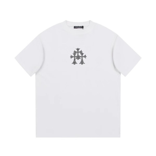 크롬하츠 남성 화이트 크루넥 반팔티 - Chrom Hearts Mens White Short sleeved Tshirts - ch187x