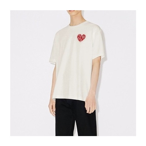 겐조 남/녀 화이트 크루넥 반팔티 - Kenzo Unisex White Tshirts - ken225x