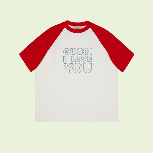 구찌 남/녀 레드 크루넥 반팔티 - Gucci Unisex Red Short sleeved Tshirts - gu927x