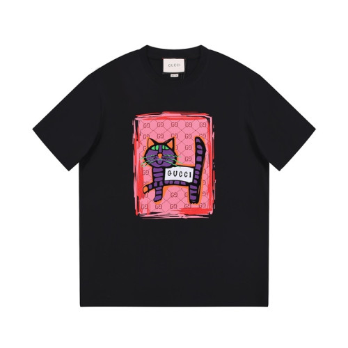 구찌 남/녀 블랙 크루넥 반팔티 - Gucci Unisex Black Short sleeved Tshirts - gu934x