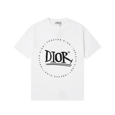 디올 남성 화이트 크루넥 반팔티 - Dior Mens White Short sleeved Tshirts - di626x