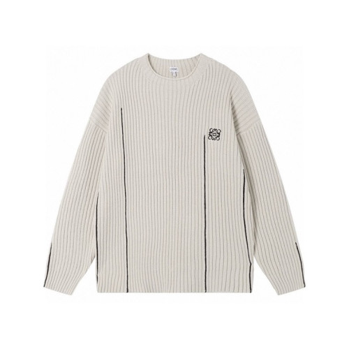 로에베 남성 연그레이 크루넥 스웨터 - Loewe Mens Light-gray Sweaters - loe788x