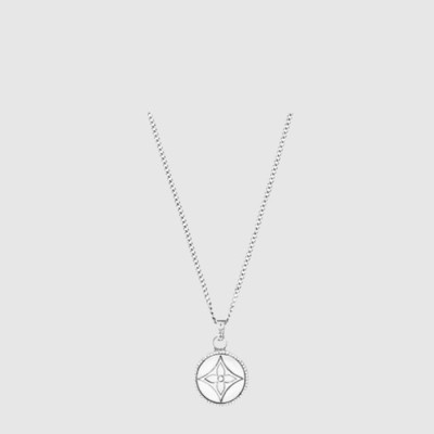 루이비통 남성 LV 트위스티드 플라워 펜던트 【매장-150만원대】 - Louis vuitton Mens White Gold Necklace - acc232x