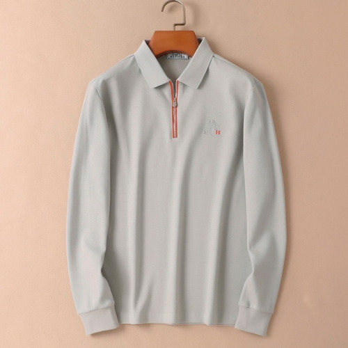 에르메스 남성 그레이 폴로 긴팔티 - Hermes Mens Gray Tshirts - he350x