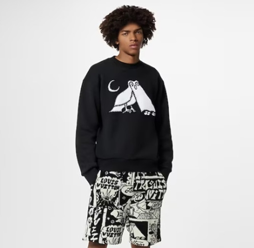 루이비통 남성 크루넥 니트 - Louis vuitton Mens Black Knitwear - lv2003x