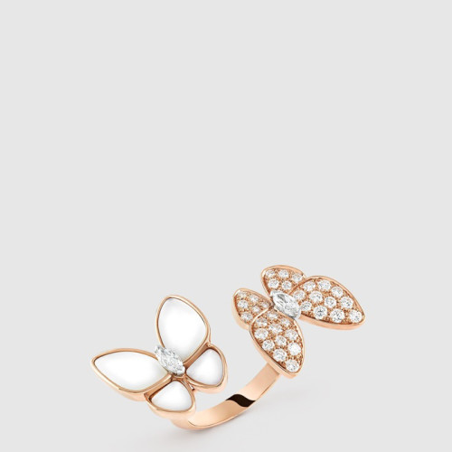 반클리프 아펠 여성 투 버터플라이 비트윈 더 핑거 링 - Van Cleef & Arpels Womens Two Butterfly Between the Finger Ring - acc367x