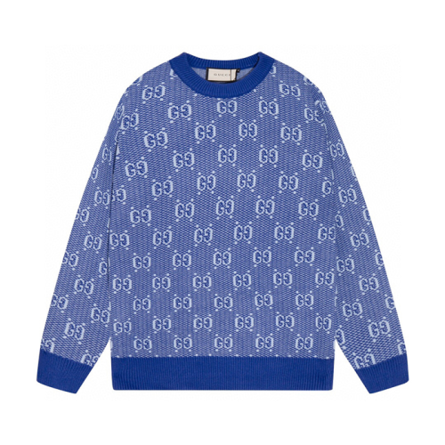 구찌 남성 캐쥬얼 크루넥 블루 스웨터 - Gucci Mens Blue Sweaters- gu1111x