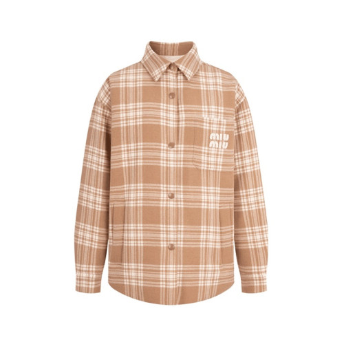 미우미우 남/녀 베이지 다운 셔츠 - Miumiu Unisex Beige Down Shirts - miu326x