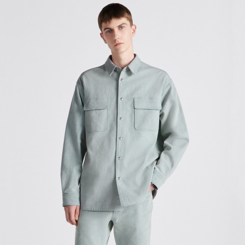 디올 남성 캐쥬얼 연블루 양면 셔츠 - Dior Mens Blue Shirts - di855x