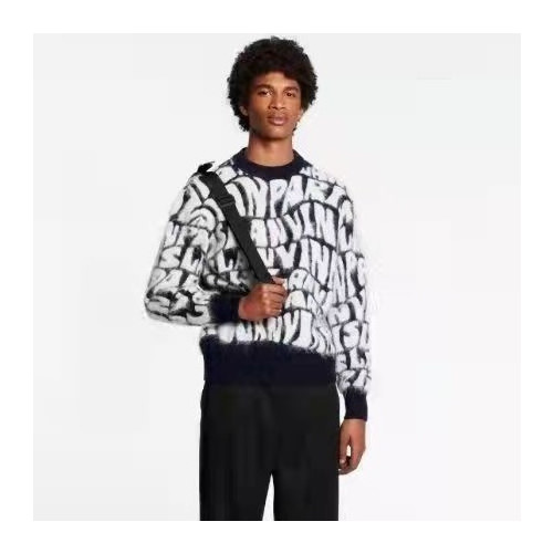 랑방 남성 블랙 크루넥 스웨터 - LANVIN Mens Black Sweaters - lan37x