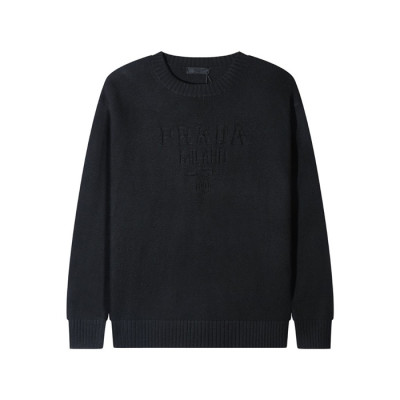 프라다 남성 크루넥 블랙 스웨터 - Prada Mens Black Sweaters - pr839x
