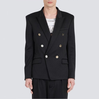 발망 남성 블랙 슈트 자켓 - Balmain Mens Black Suit Jackets - bam233x
